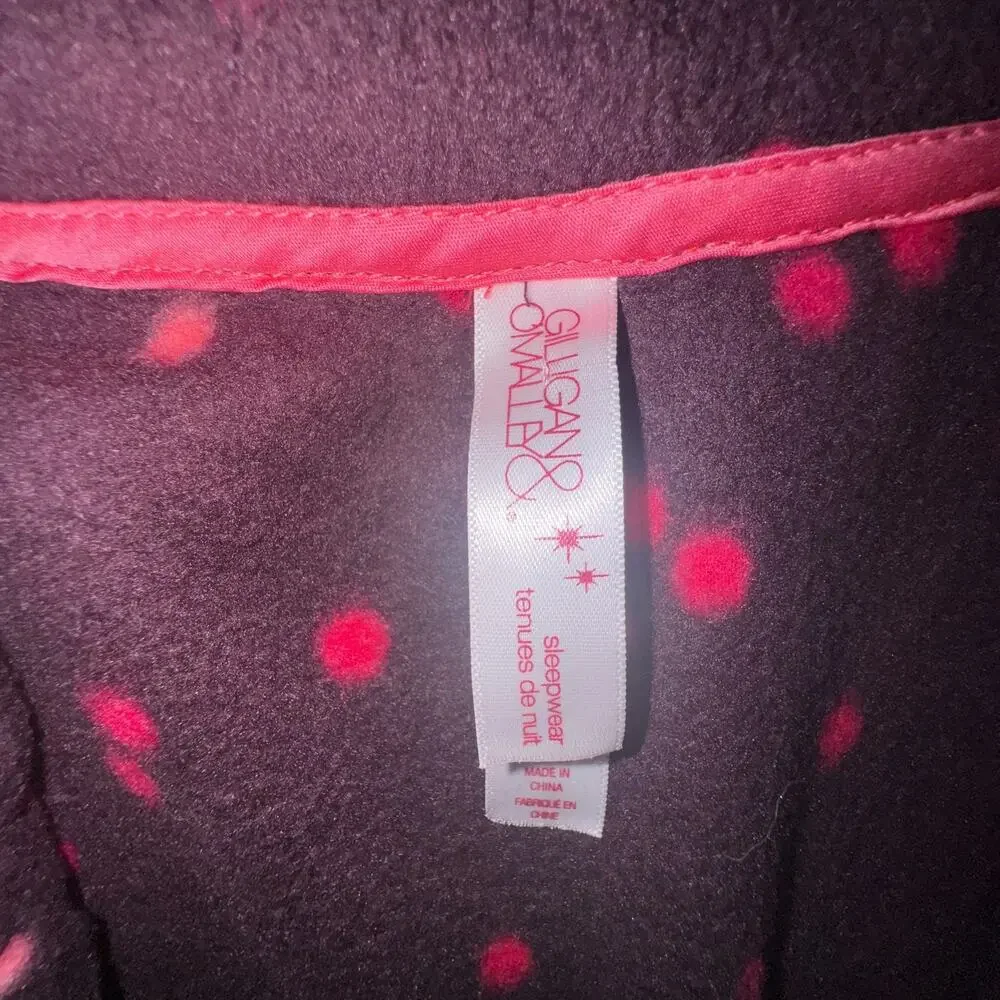 Gilligan &‎ O’Malley Womens S Fleece Pajama Set Holiday Polka Dot Cozy Warm Soft